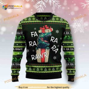 Dinosaur Gift Farararawr Xmas 3D Funny Ugly Sweater