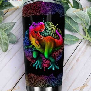 Dinosaur Mandala Stainless Steel Cup Coffee Tumbler