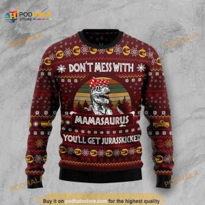 Dinosaur Mom Ugly Christmas Funny Ugly Sweater 3D All Over Print