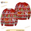 Disney Cats Pattern Xmas Red 2023 Christmas Disney Ugly Christmas All Over Printed Sweater
