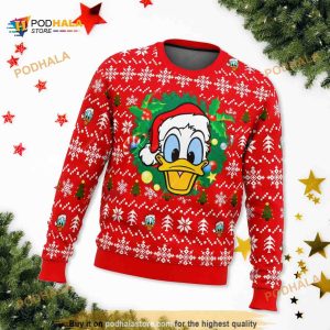 Disney Christmas Donald Duck Head Ugly Christmas Sweater