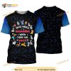 Disney Dogs Quotes Blue Black Patterns Disney Cartoon Outfits Unisex Casual Shirt 3D