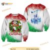 Disney Graphic Cartoon Mickey Mouse Pattern Xmas White Red 2023 Christmas All Over Printed Sweater