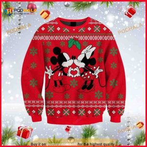 Disney Mickey Mouse And Minnie Mouse Xmas Wool Ugly Sweater