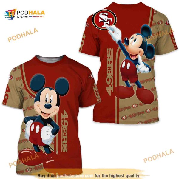 Disney Mickey Mouse San Francisco 49ers Gift For Fan 3D Shirt