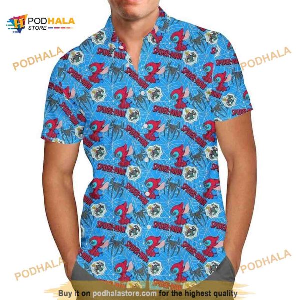 Disney Spiderman Stitch Funny Hawaiian Shirt Summer Gift For Beach Vacation