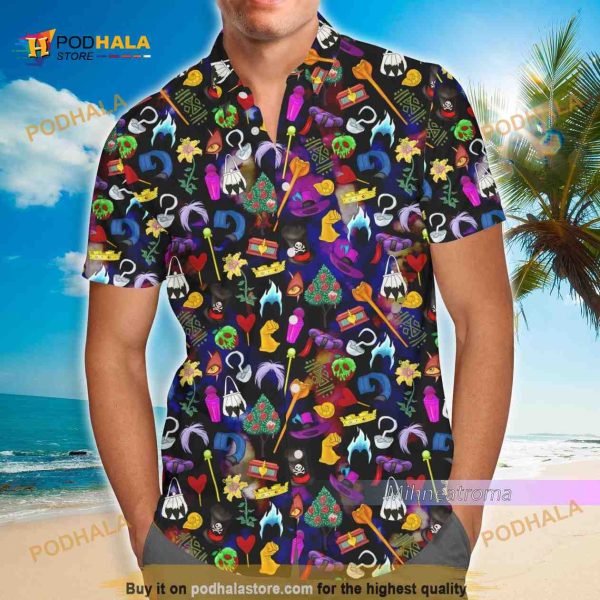 Disney Villain Hawaiian Shirt, Villains Evil Button Shirt, Summer Gift, Disney