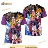 Disney Villains Purple Button Overalls Patterns Disney Outfits Unisex Casual Shirt 3D