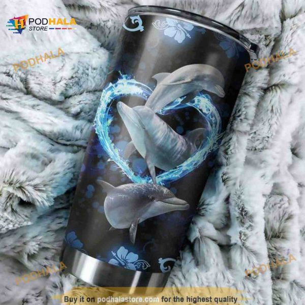 Dolphin Lover Cute Dolphins Ocean For Dad Coffee Tumbler