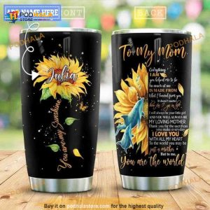 Dolphin Mother With Sunflower Personalized Coffee Tumbler