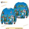 Donald Duck Pattern Xmas Blue 2023 Christmas Disney Graphic All Over Printed Sweater
