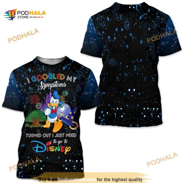 Donald Duck Quotes Blue Black Pattern Disney Cartoon Outfits Unisex Casual Shirt 3D