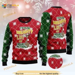Donkey Lover I’m On A Naughty List And I Regret Nothing Xmas Wool Ugly Sweater