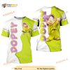 Dopey Dwarf Green Button Overalls Patterns 3D Disney Shirt