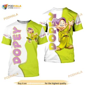 Dopey Dwarf Green Button Overalls Patterns 3D Disney Shirt