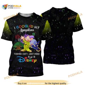 Dopey Dwarf Quotes Green Black Pattern Disney Cartoon Outfits Unisex Casual Shirt 3D
