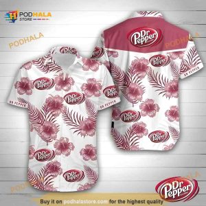 Dr Pepper Beer Funny Hawaiian Shirt, Hibiscus Flower Pattern All Over Print Aloha Shirt