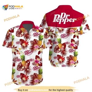 Dr Pepper Funny Hawaiian Shirt, Tropical Pattern Best Beach Gift