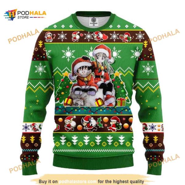 Dragon Ball Anime Characters Merry Xmas Funny Santa Son Goku Ugly Christmas Sweater