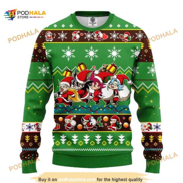 Dragon Ball Anime Merry Xmas Santa Dragon Ball Kid Ugly Christmas Sweater