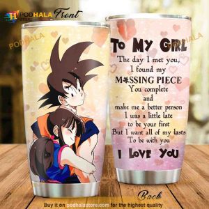 Dragon Ball Anime Son Goku And Chichi Gift For Family Travel Coffee Tumbler