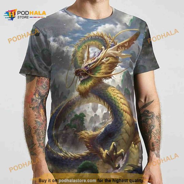 Dragon Graphic Prints 3D Shirt Casual For Men Unisex