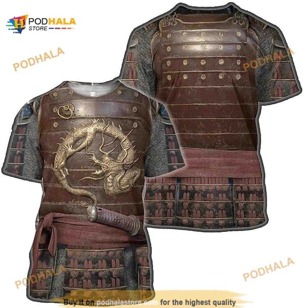 Dragon Samurai Armor Shirt Unisex Short Sleeves 3D Print S-5XL