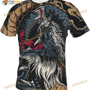 Dragon Shirt 3D Printed Shirt Loose Pullover Shirt for Men