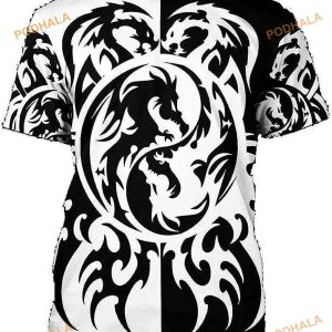 Dragon Tattoo Art Shirt Long Sleeves 3D Print Design Long Sleeves