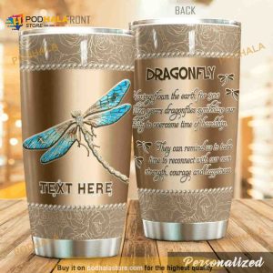 Dragonfly Personalized Gift For Family Travel Coffee Tumbler