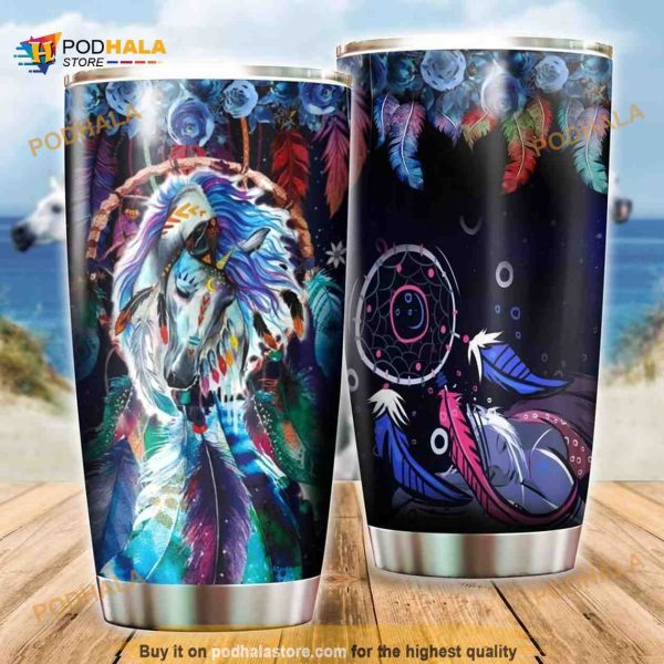 DreamCatcher Horse Stainless Steel Cup Coffee Tumbler
