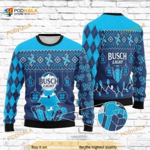 Drink Lover Gifts Busch Beer Christmas Ugly Wool Sweater