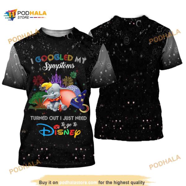 Dumbo Elephant Quotes Gray Black Pattern Disney Cartoon Unisex Shirt 3D
