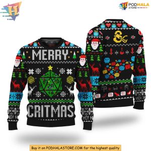 Dungeons & Dragons Merry Critmas Ugly Christmas Sweater