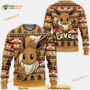 Eevee Anime Pokemon Xmas Ugly Christmas Sweater, Xmas Gifts
