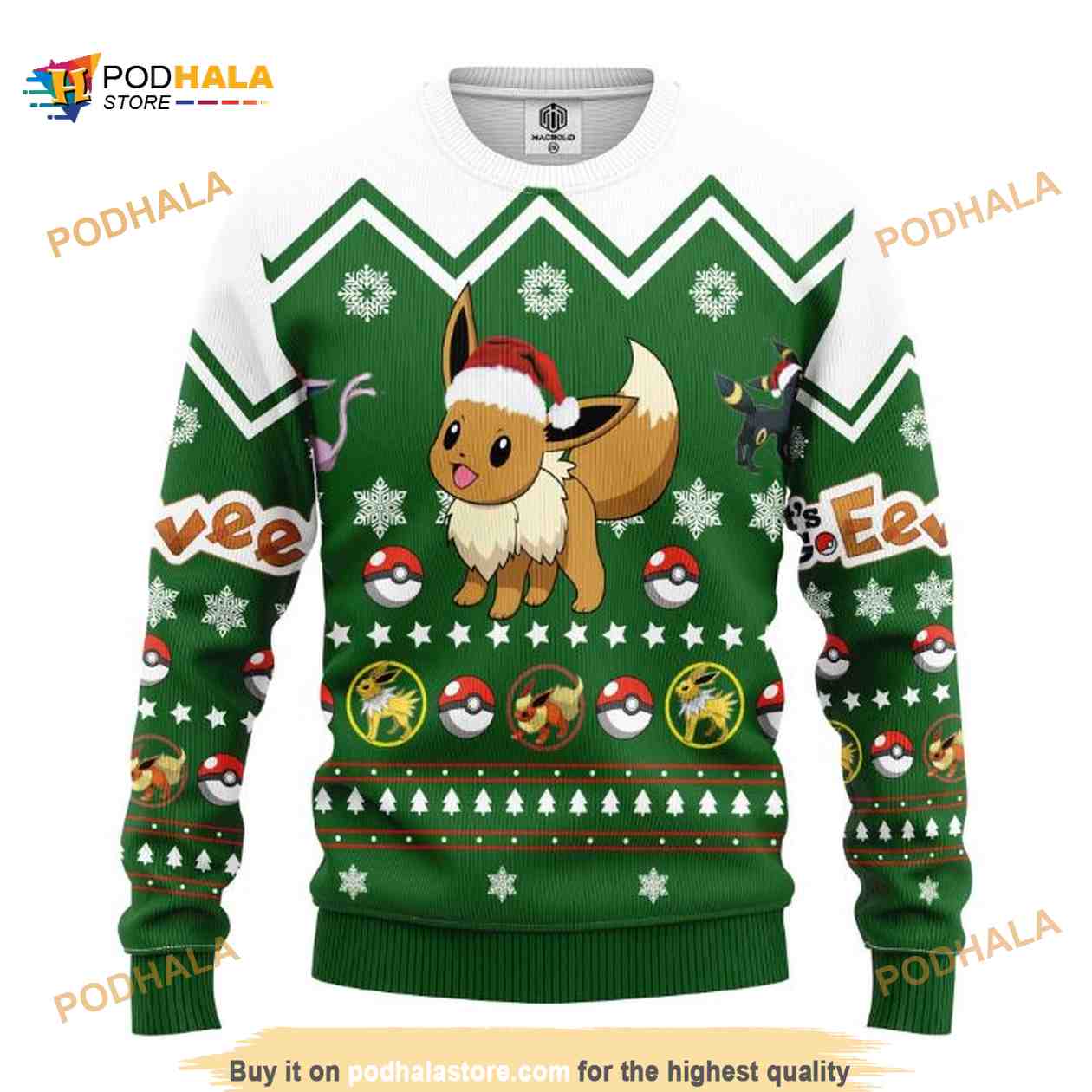 Eevee Pokemon Merry Xmas Ugly Sweater Eevee Pokemon Merry Xmas Ugly Sweater