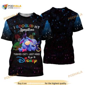 Eeyore Donkey Quotes Blue Black Pattern Disney Cartoon Outfits Unisex Casual Shirt 3D