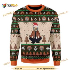 Einstein Doing Yoga Chirstmas Ugly Wool Sweater