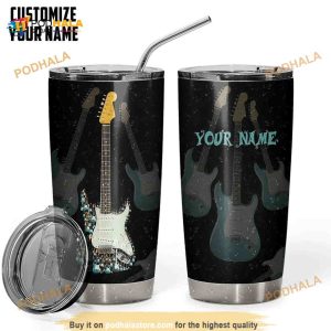 Electric Guitar Custom Name Design Insulated Vacuum Coffee Tumbler