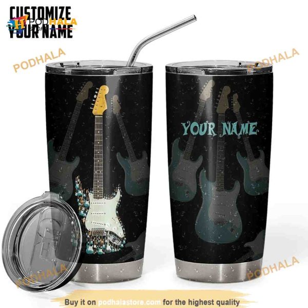 Electric Guitar Custom Name Design Insulated Vacuum Coffee Tumbler