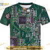 Electronic Chip 3D Machine Printed Oversized Shirt