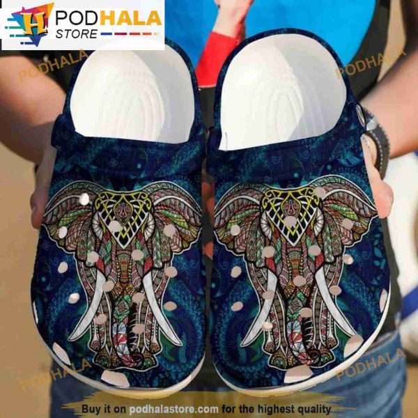 Elephant Mandala Pattern Crocband 3D Crocs
