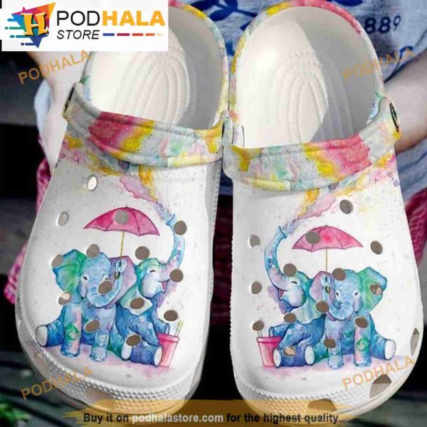 Elephant Splashing Happy Birthday Crocband 3D Crocs