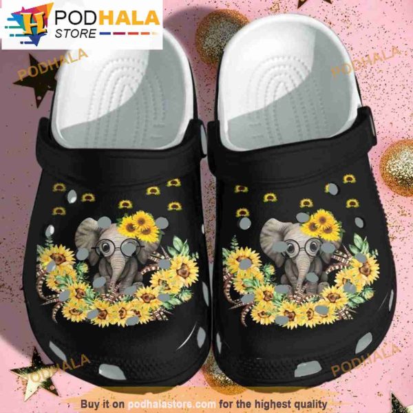 Elephant Sunflower Cute Crocband 3D Crocs