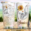 Elephant Sunflower You Are My Sunshine Personalized Name Coffee Tumbler