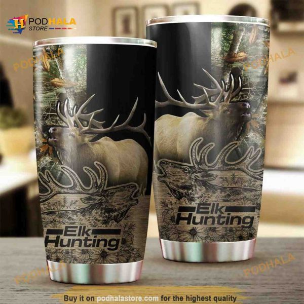 Elk Hunting Stainless Steel Cup Coffee Tumbler