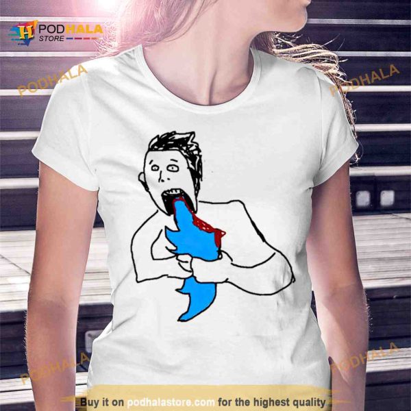 Elon devouring his Twitter new Shirt