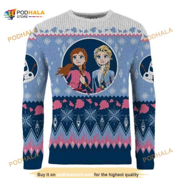 Elsa & Anna Disney Frozen Chirstmas Ugly Wool Sweater