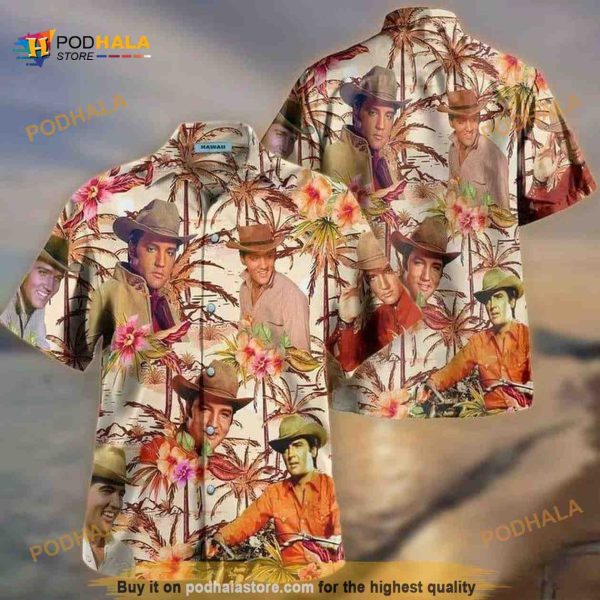 Elvis Presley Cowboy Funny Hawaiian Shirt, Gift For Rock And Roll Lovers