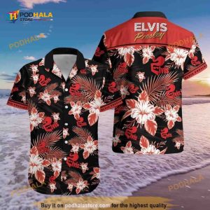 Elvis Presley Funny Hawaiian Shirt, Tropical Flower Pattern All Over Print